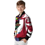 customized minnesota wild stars and stripes slashes red bomber jacket best selling