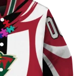 customized minnesota wild stars and stripes slashes red varsity jacket best selling