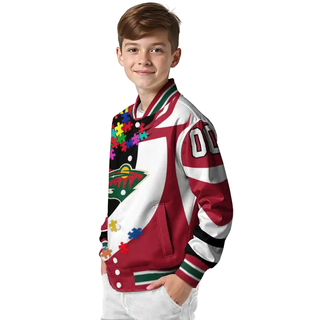 customized minnesota wild stars and stripes slashes red varsity jacket trendy customized minnesota wild stars and stripes slashes red varsity jacket trendy