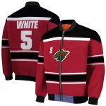 customized minnesota wild stripe statement red black bomber jacket best selling
