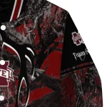 customized mississippi state bulldogs antlers motif maroon black varsity jacket best selling