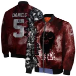 customized mississippi state bulldogs skull cluster maroon bomber jacket best selling