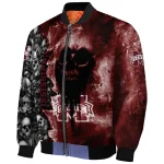 customized mississippi state bulldogs skull cluster maroon bomber jacket best selling