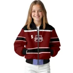 customized mississippi state bulldogs stripe statement maroon black bomber jacket best selling