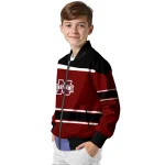 customized mississippi state bulldogs stripe statement maroon black bomber jacket best selling
