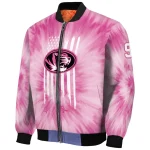 customized missouri tigers pink tie dye pink bomber jacket best selling