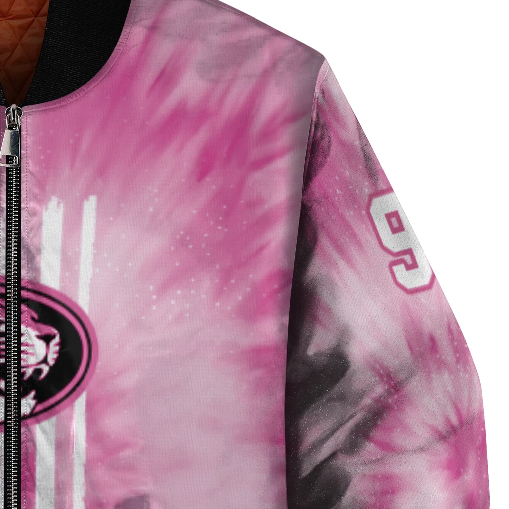 customized missouri tigers pink tie dye pink bomber jacket premium grade customized missouri tigers pink tie dye pink bomber jacket premium grade