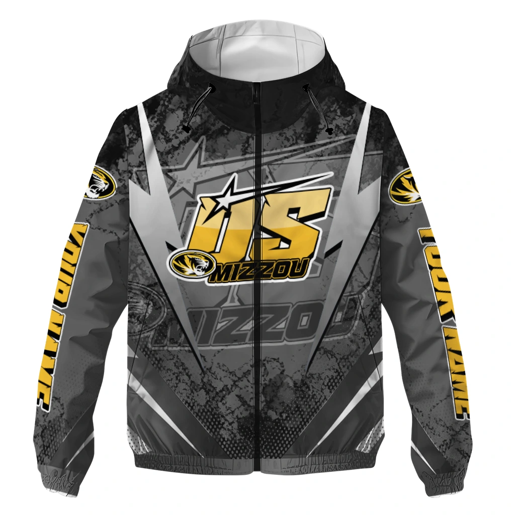 customized missouri tigers us rock star black windbreaker jacket best selling customized missouri tigers us rock star black windbreaker jacket best selling