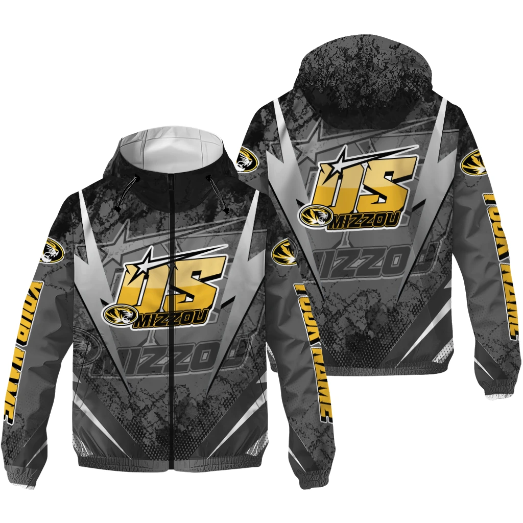 customized missouri tigers us rock star black windbreaker jacket high quality customized missouri tigers us rock star black windbreaker jacket high quality
