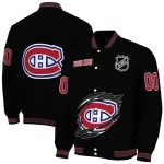 customized montreal canadiens claw cut black varsity jacket best selling