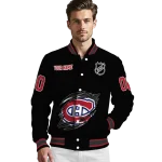 customized montreal canadiens claw cut black varsity jacket best selling