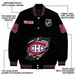 customized montreal canadiens claw cut black varsity jacket best selling