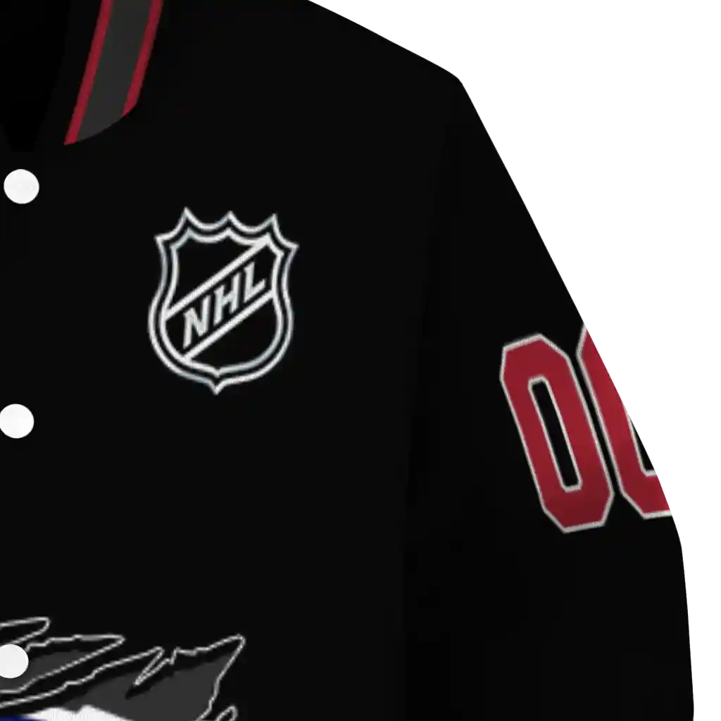 customized montreal canadiens claw cut black varsity jacket premium grade customized montreal canadiens claw cut black varsity jacket premium grade