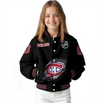 customized montreal canadiens claw cut black varsity jacket best selling