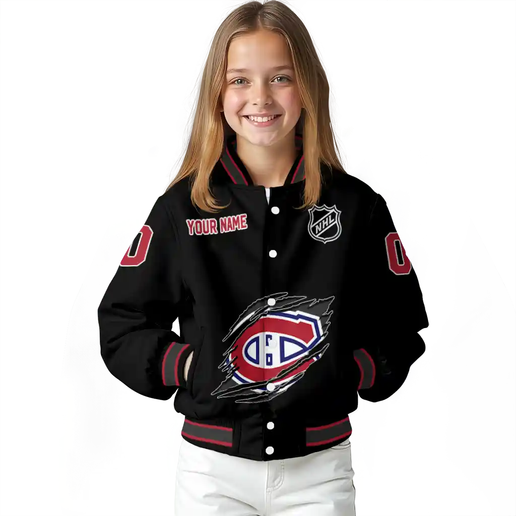 customized montreal canadiens claw cut black varsity jacket top rated customized montreal canadiens claw cut black varsity jacket top rated