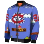 customized montreal canadiens mario blocks blue black bomber jacket best selling