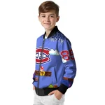 customized montreal canadiens mario blocks blue black bomber jacket best selling