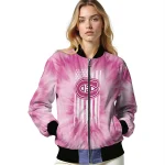 customized montreal canadiens pink tie dye pink bomber jacket best selling