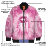 customized montreal canadiens pink tie dye pink bomber jacket best selling