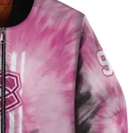 customized montreal canadiens pink tie dye pink bomber jacket best selling