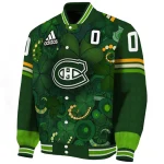 customized montreal canadiens shamrock vortex green varsity jacket best selling