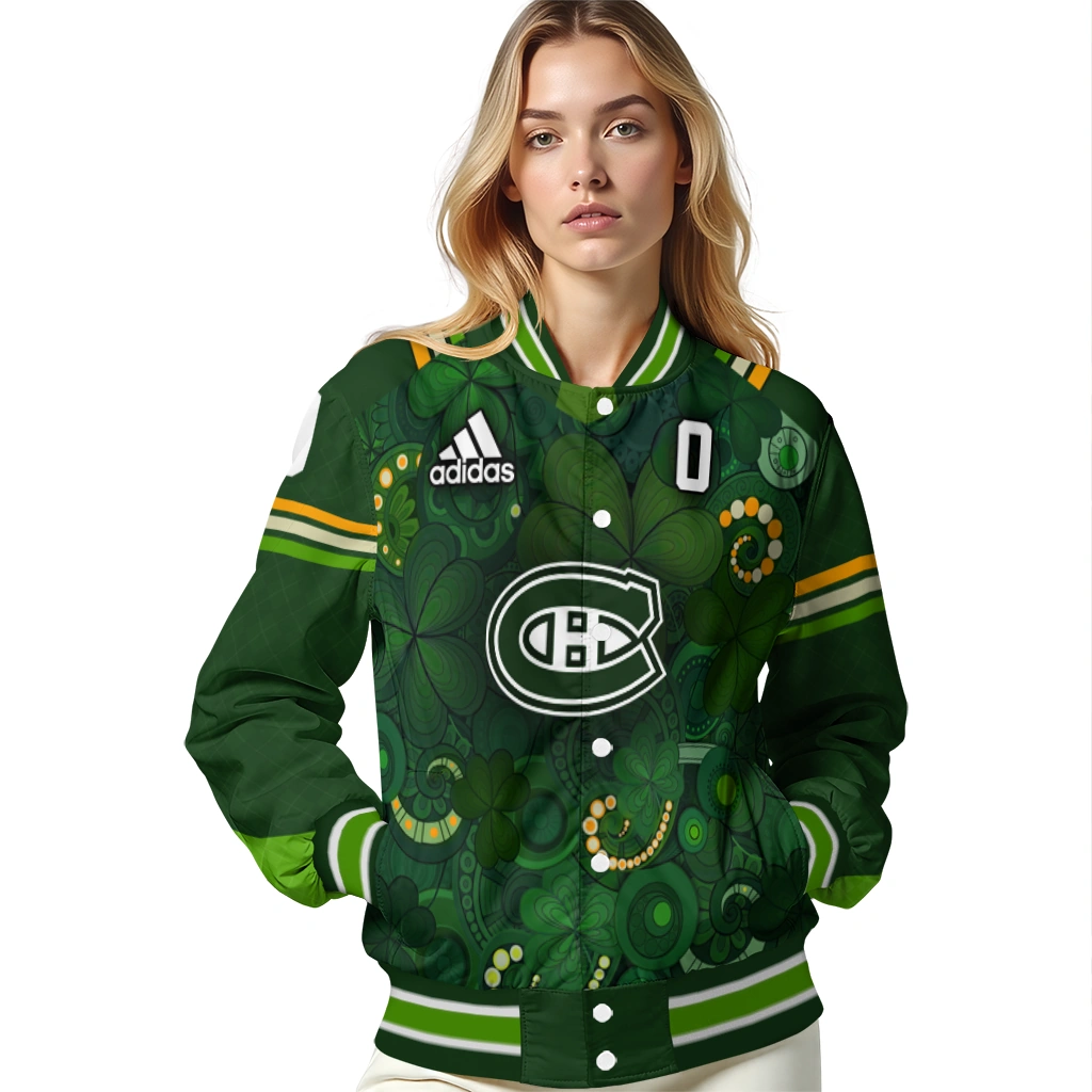 customized montreal canadiens shamrock vortex green varsity jacket latest model customized montreal canadiens shamrock vortex green varsity jacket latest model