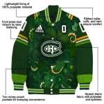 customized montreal canadiens shamrock vortex green varsity jacket best selling