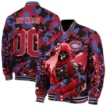 customized montreal canadiens skull horde red varsity jacket best selling