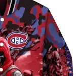 customized montreal canadiens skull horde red varsity jacket best selling