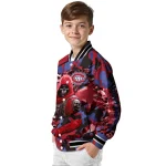 customized montreal canadiens skull horde red varsity jacket best selling