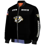 customized nashville predators american flag skull black bomber jacket best selling