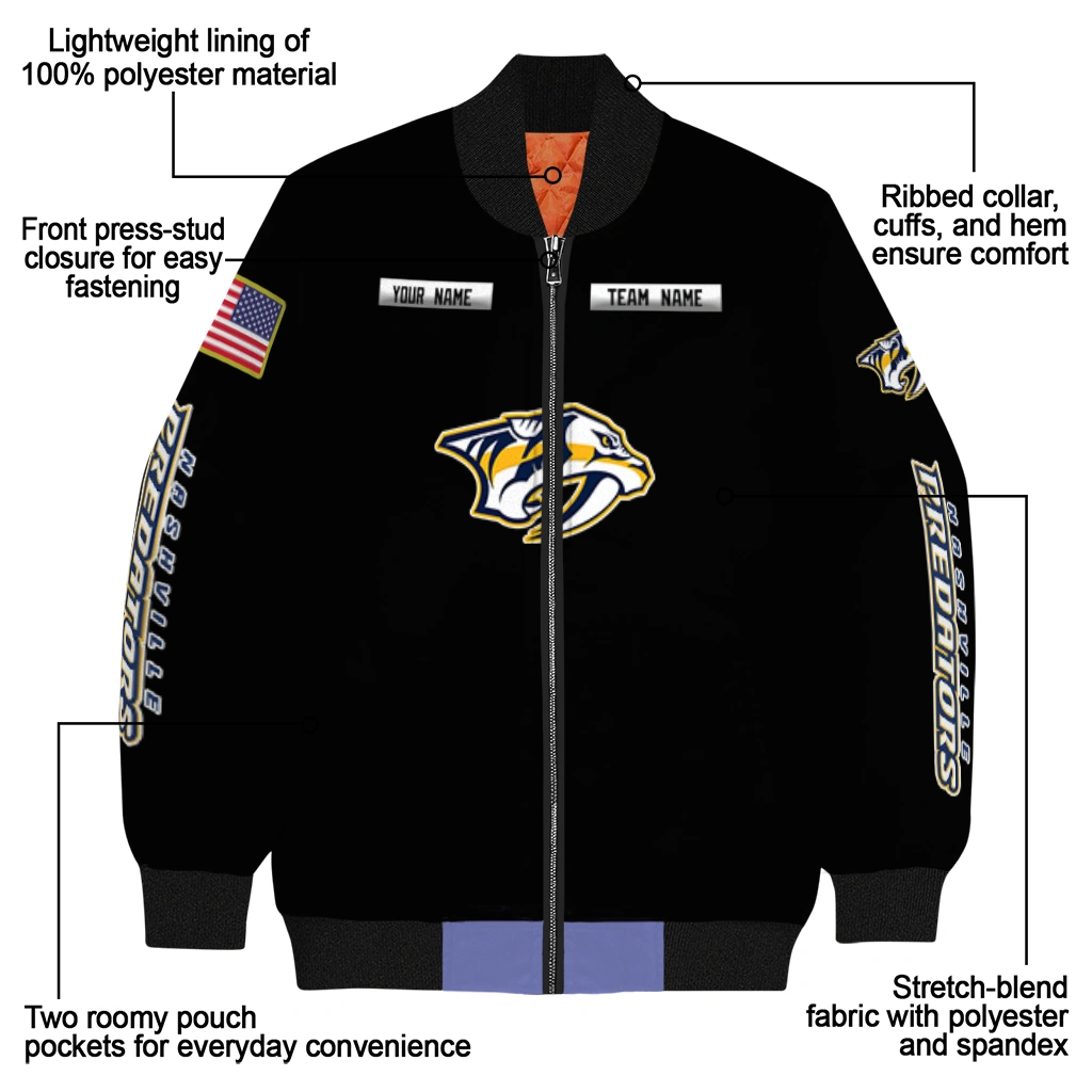 customized nashville predators american flag skull black bomber jacket new arrival customized nashville predators american flag skull black bomber jacket new arrival