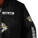 customized nashville predators american flag skull black bomber jacket best selling