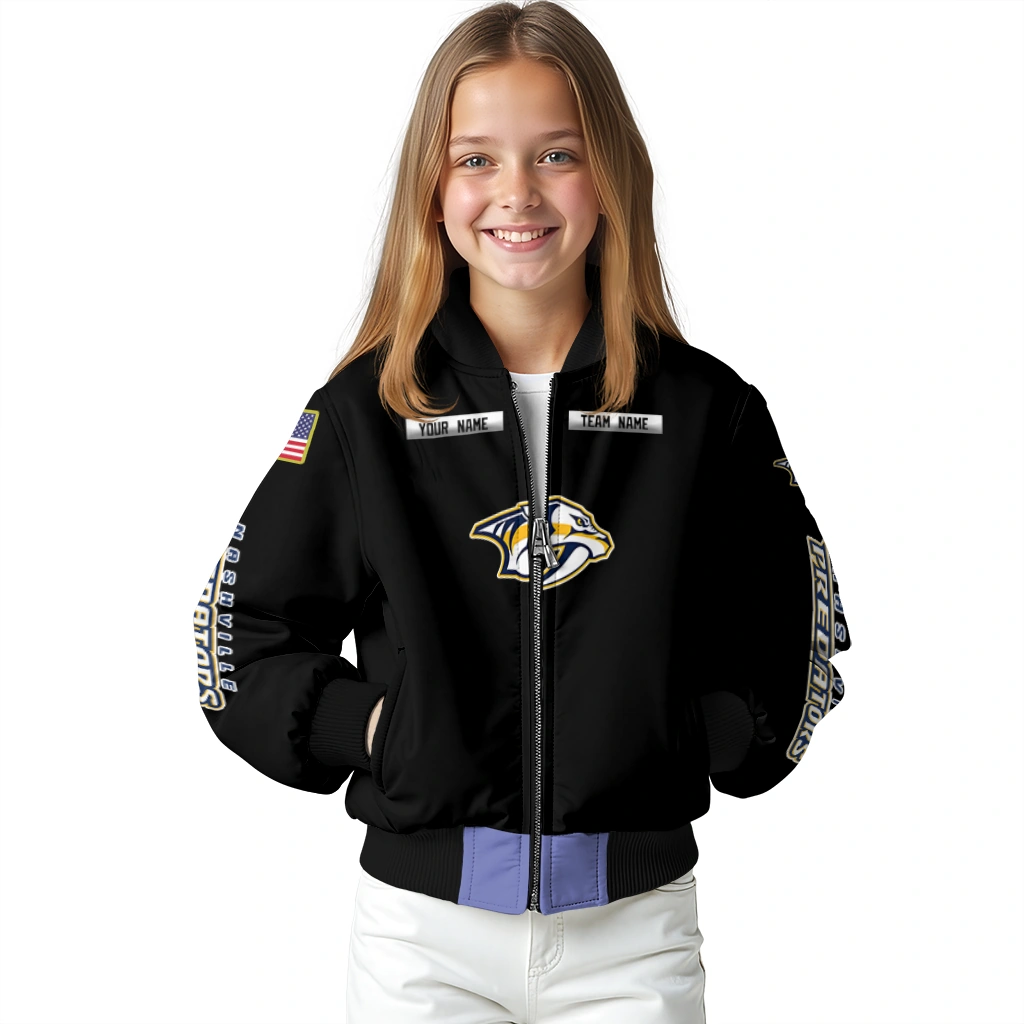 customized nashville predators american flag skull black bomber jacket top rated customized nashville predators american flag skull black bomber jacket top rated