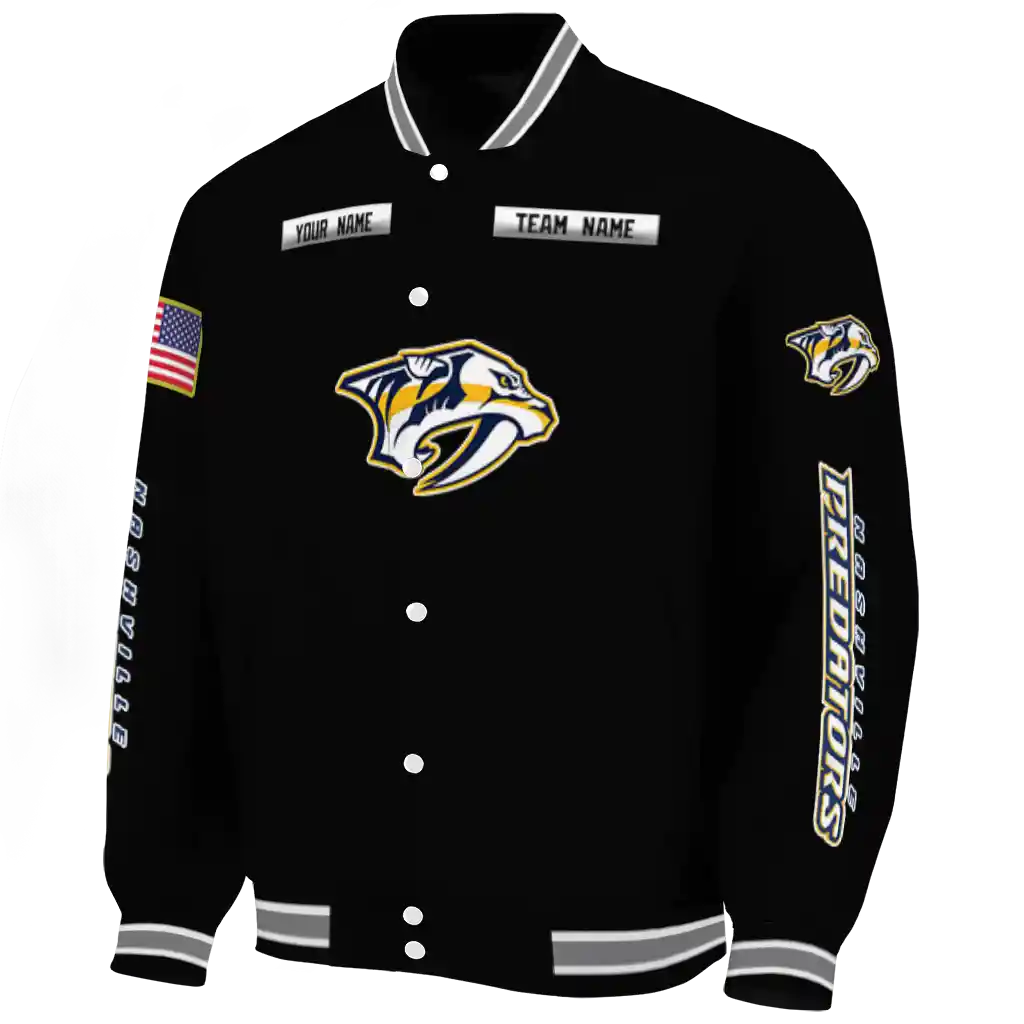 customized nashville predators american flag skull black varsity jacket best selling customized nashville predators american flag skull black varsity jacket best selling