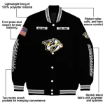 customized nashville predators american flag skull black varsity jacket best selling