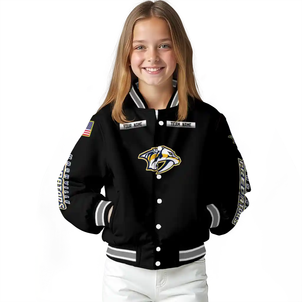 customized nashville predators american flag skull black varsity jacket top rated customized nashville predators american flag skull black varsity jacket top rated