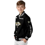 customized nashville predators american flag skull black varsity jacket best selling