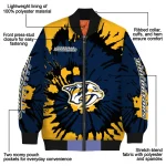 customized nashville predators burst splatter gold bomber jacket best selling