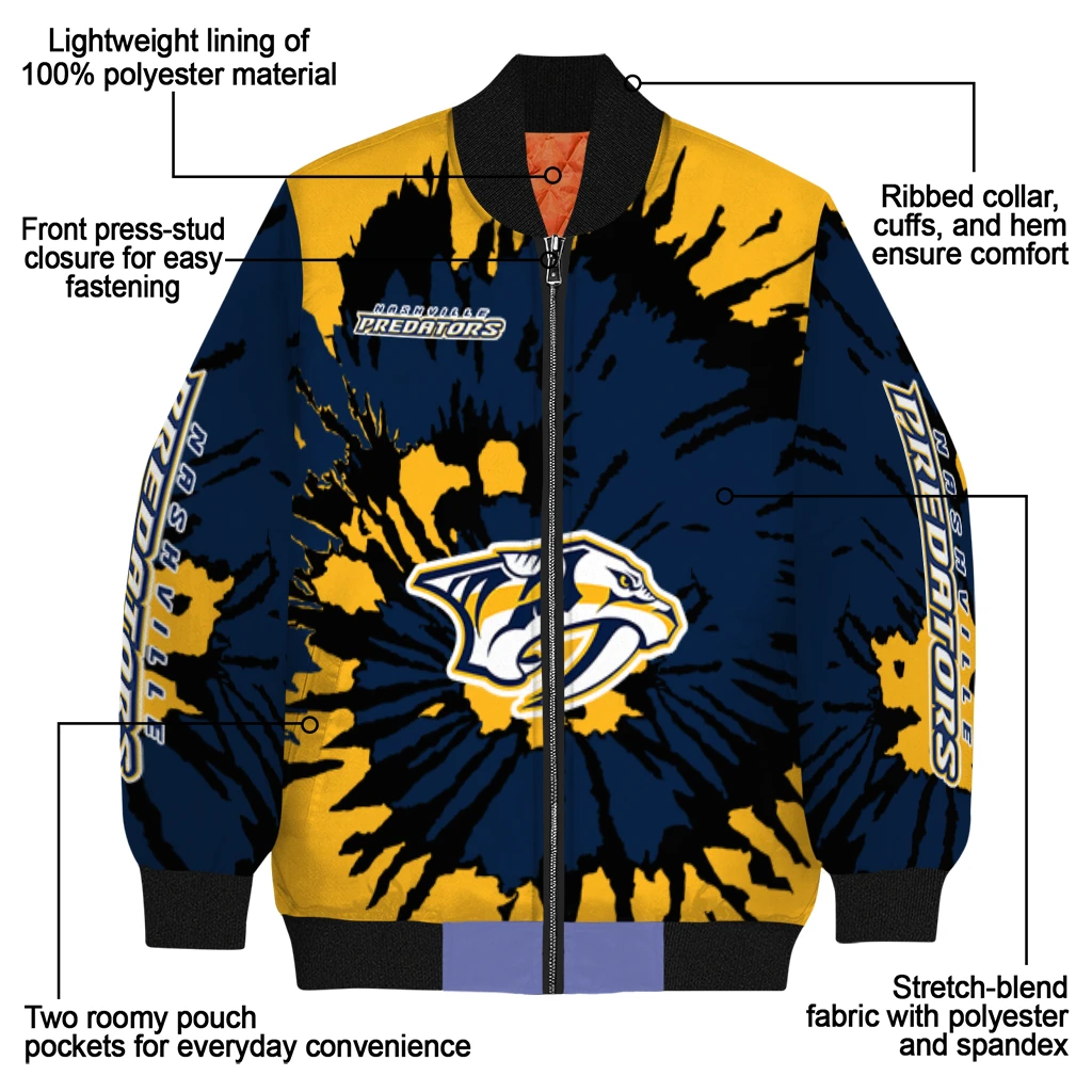 customized nashville predators burst splatter gold bomber jacket new arrival customized nashville predators burst splatter gold bomber jacket new arrival