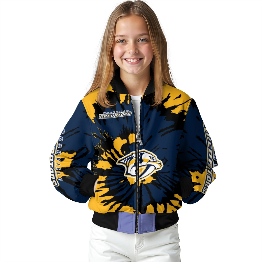 customized nashville predators burst splatter gold bomber jacket top rated customized nashville predators burst splatter gold bomber jacket top rated