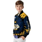 customized nashville predators burst splatter gold bomber jacket best selling