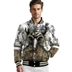 customized nashville predators deer skull camouflage white varsity jacket best selling