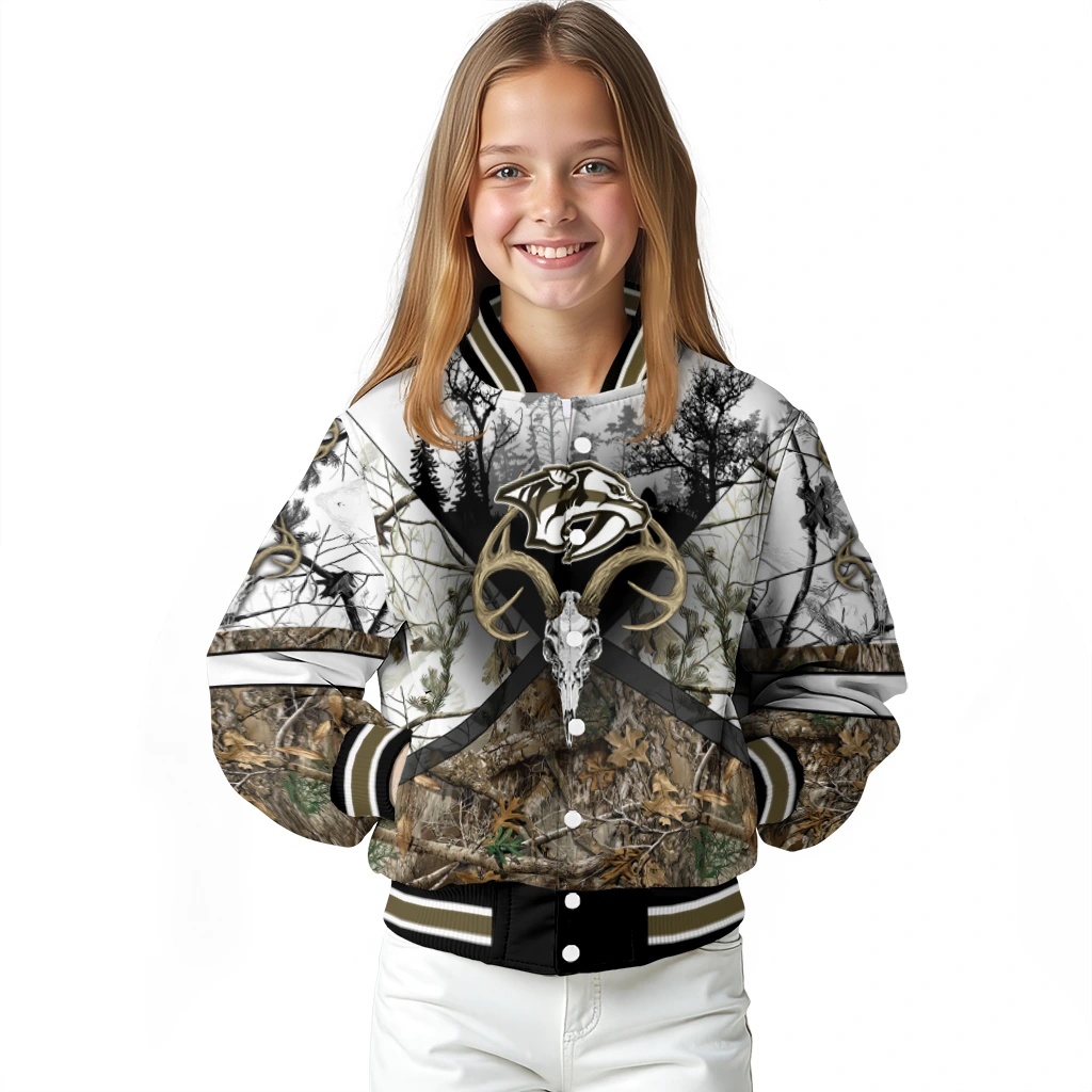 customized nashville predators deer skull camouflage white varsity jacket top rated customized nashville predators deer skull camouflage white varsity jacket top rated