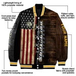 customized nashville predators flag wood brown varsity jacket best selling