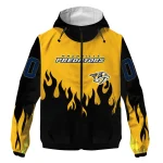 customized nashville predators flame trim gold black windbreaker jacket best selling