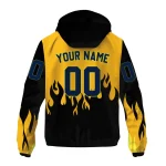 customized nashville predators flame trim gold black windbreaker jacket best selling