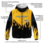 customized nashville predators flame trim gold black windbreaker jacket best selling