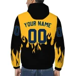 customized nashville predators flame trim gold black windbreaker jacket best selling