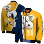 customized nashville predators snoopy head gold bomber jacket best selling